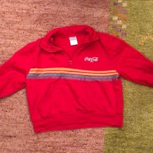 Vintage Coca Cola half zip cropped sweatshirt